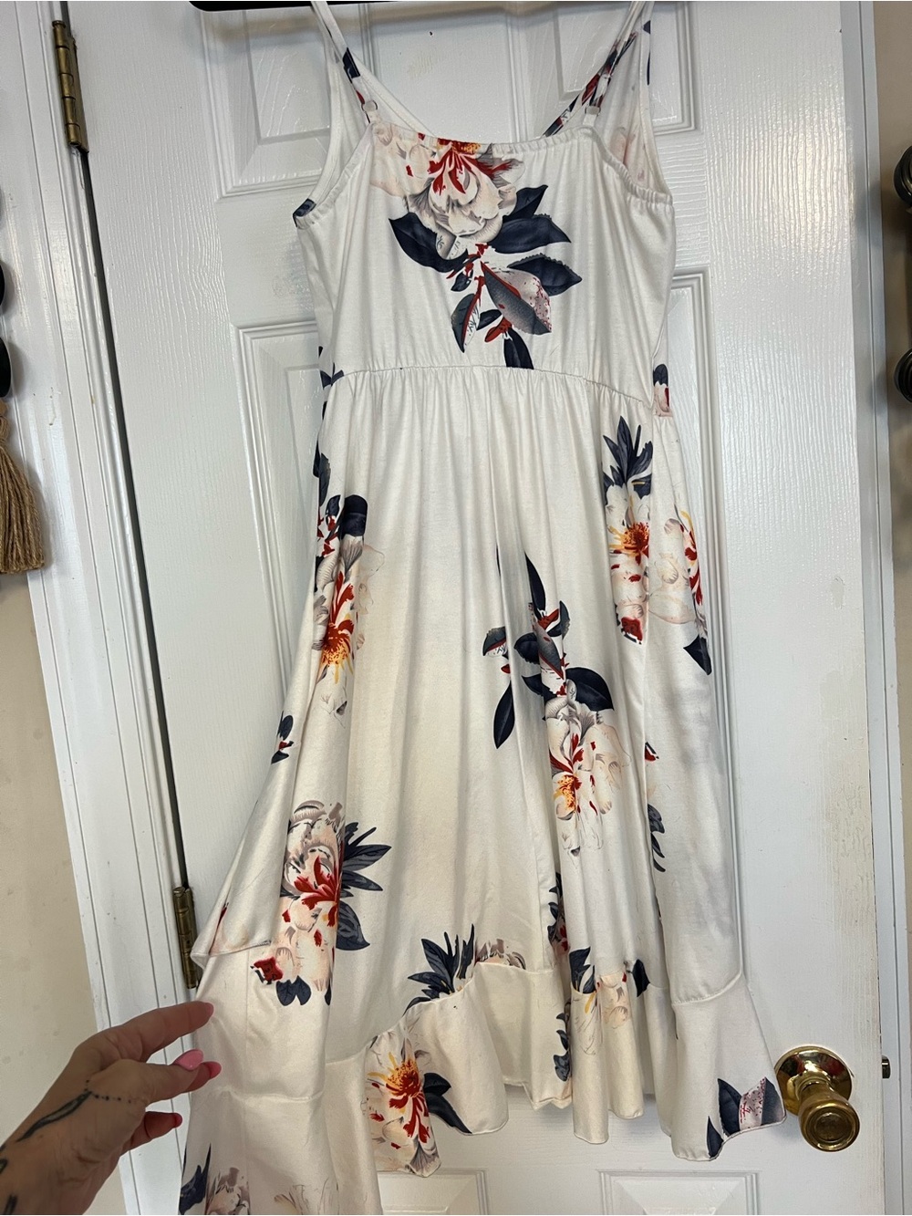 White Floral Ruffle Sundress – Size S 🌸 - Picture 7 of 9